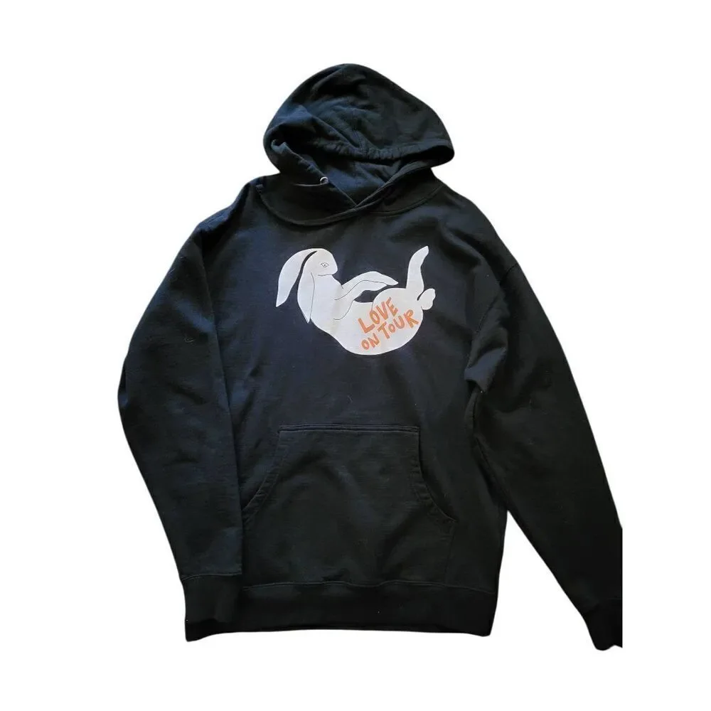 Unisex Hoodie Large Black Harry Styles Love On Tour Rabbit Fleece Comfort Cozy